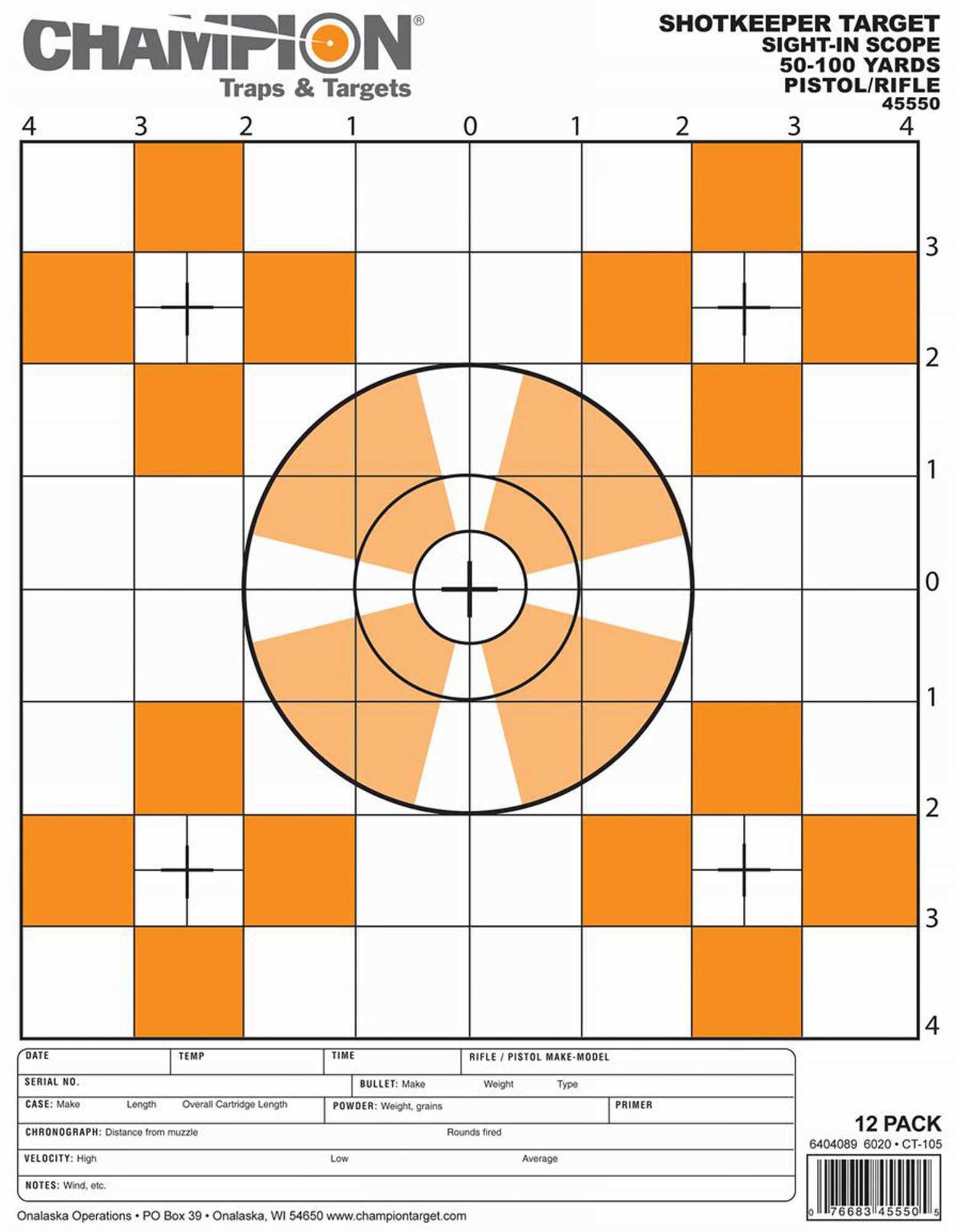 Champion Traps and Targets Shotkeeper Sightin Scope (Per 12) Small 45550