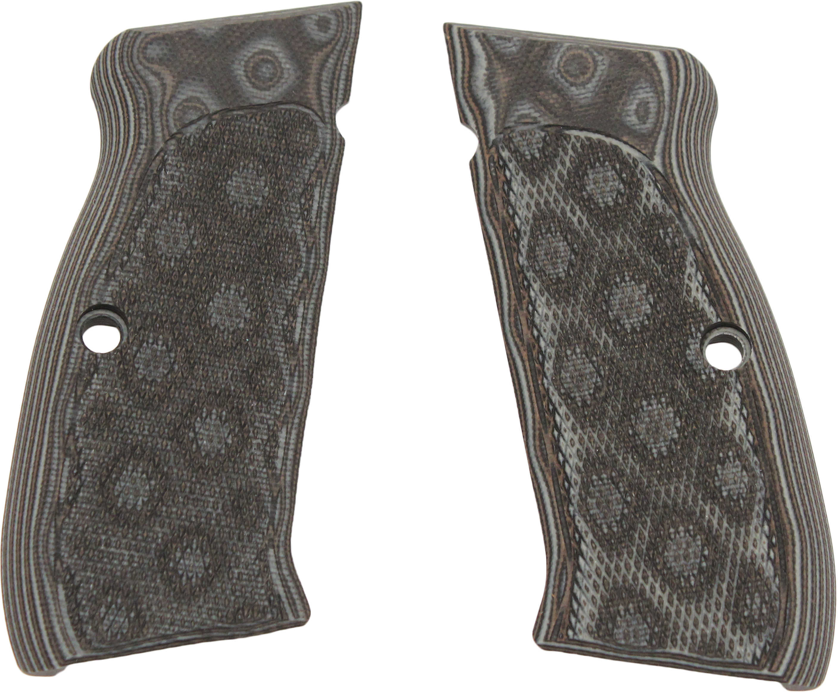 Hogue CZ-75/CZ-85 Grips Checkered G-10 G-Mascus Black/Grey 75177-BLKGRY