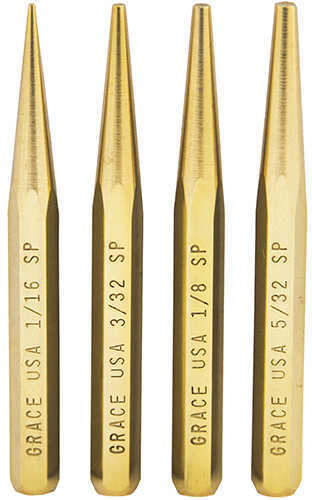 Grace USA Tools Brass Punch Set Starter, 4 Pieces Md: GRBSP4