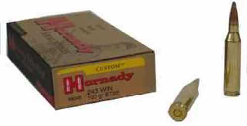 243 Winchester 20 Rounds Ammunition <span style="font-weight:bolder; ">Hornady</span> 100 Grain Soft Point Boat Tail