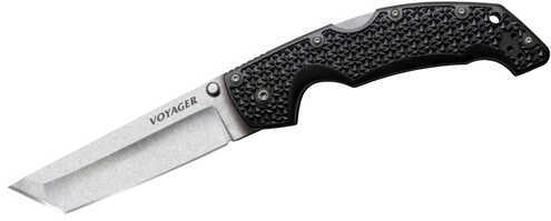 Cold Steel Voyager 4" Folding Knife Tanto Point Plain Edge AUS 8A/Stone Washed BD1 Dual Thumb Stud/Pocket Clip 29T
