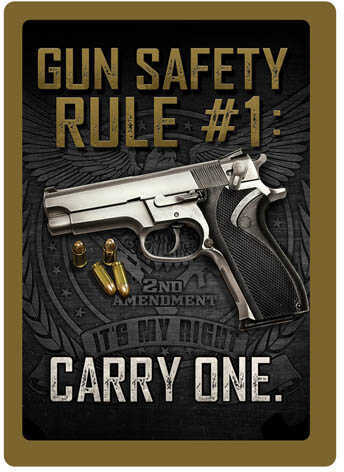 Rivers Edge Products 12" x 17" Tin Sign Gun Safety #1 Md: 1461