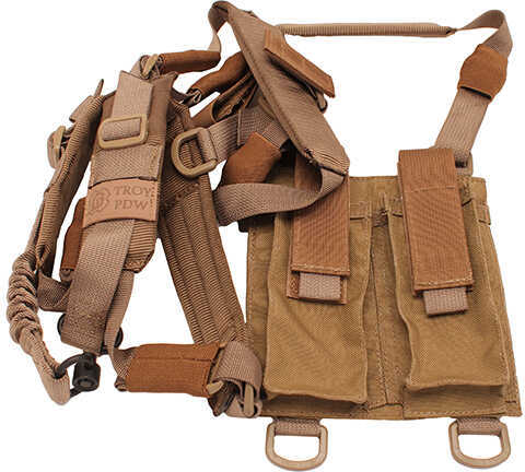 Troy Industries PDW Shoulder Harness Sling Tan Md: SSLI-PSH-00TT-00