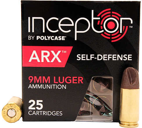 Polycase Ammunition 9mm 74 Grains ARX Self Defense Brass Case (Per 25) Md: 9ARXBRLUG-25