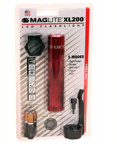 Maglite Xl200 3 Cell AAA Led, Blister Pack Tactical Red Md: Xl200-S303C