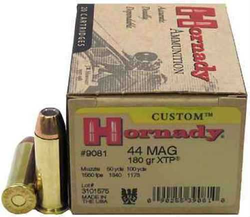 44 Rem Magnum 20 Rounds Ammunition Hornady 180 Grain Hollow Point