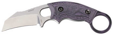 Hogue EX-F03 Karam Fixed Blade Neck Knife 2.25" Hawkbill G10 G-Mascus Purple Scales Black Sheath M