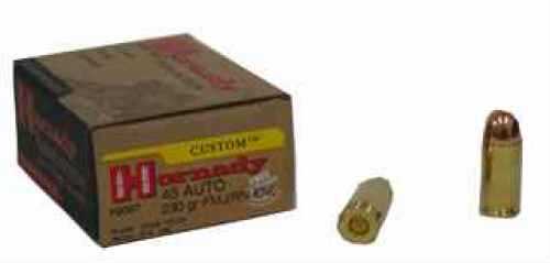 45 ACP 20 Rounds Ammunition Hornady 230 Grain Full Metal Jacket