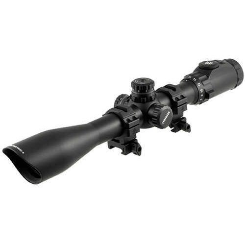 Leapers UTG AccuShot Rifle Scope 4-16x44mm <span style="font-weight:bolder; ">30mm</span> AO 36-Color Mil-Dot Reticle with QD Rings Black Finish