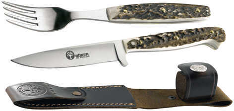 Boker USA Inc. Stag Fork & Knife Set w/Sheath Md: 03BA501HH