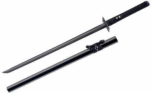 Boker Knives 28" Black Damascus Ninja Sword, Straight Plain Tip Steel Blade, Sheath Md: 05ZS597