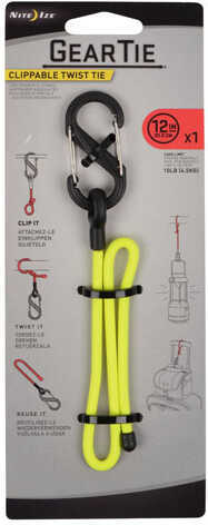 Nite Ize Gear Tie Clippable Twist 12" Neon Yellow