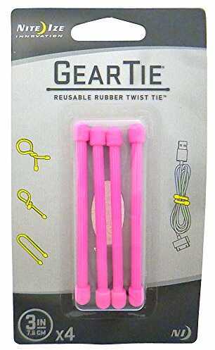 Nite Ize Gear Tie 3" Neon Pink (Per 4) Md: Gt3-4Pk-35
