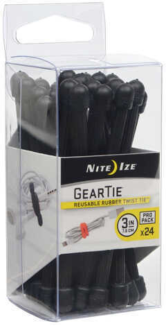 Nite Ize Gear Tie ProPack 3" Black 24 Pack Md: GTPP3-01-R8