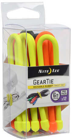 Nite Ize Gear Tie ProPack 6" Assorted 12 Pack Md: GTPP6-A1-R8