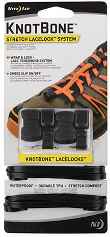 Nite Ize KnotBone Stretch LaceLock System Black Md: KBLL-01-2R7