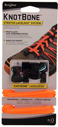 Nite Ize KnotBone Stretch LaceLock System Bright Orange Md: KBLL-31-2R7