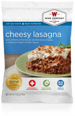 Wise Foods Entrée Dish Cheesy Lasagna, 4 Servings Md: 2W02-201