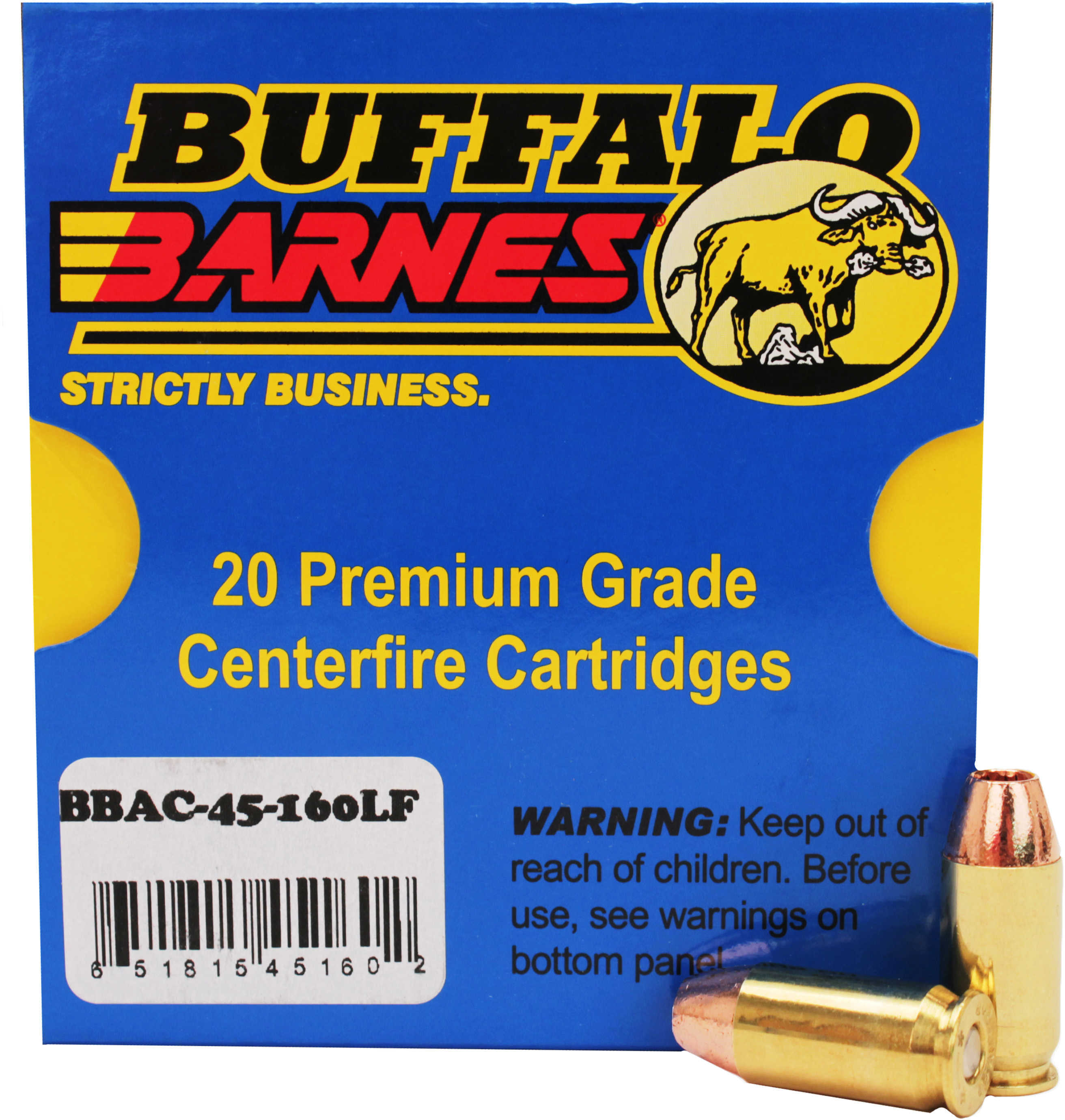Buffalo Bore Ammunition Barnes 45 ACP +P TAC-XP ( Per 20) 160 Grains 45-160LF