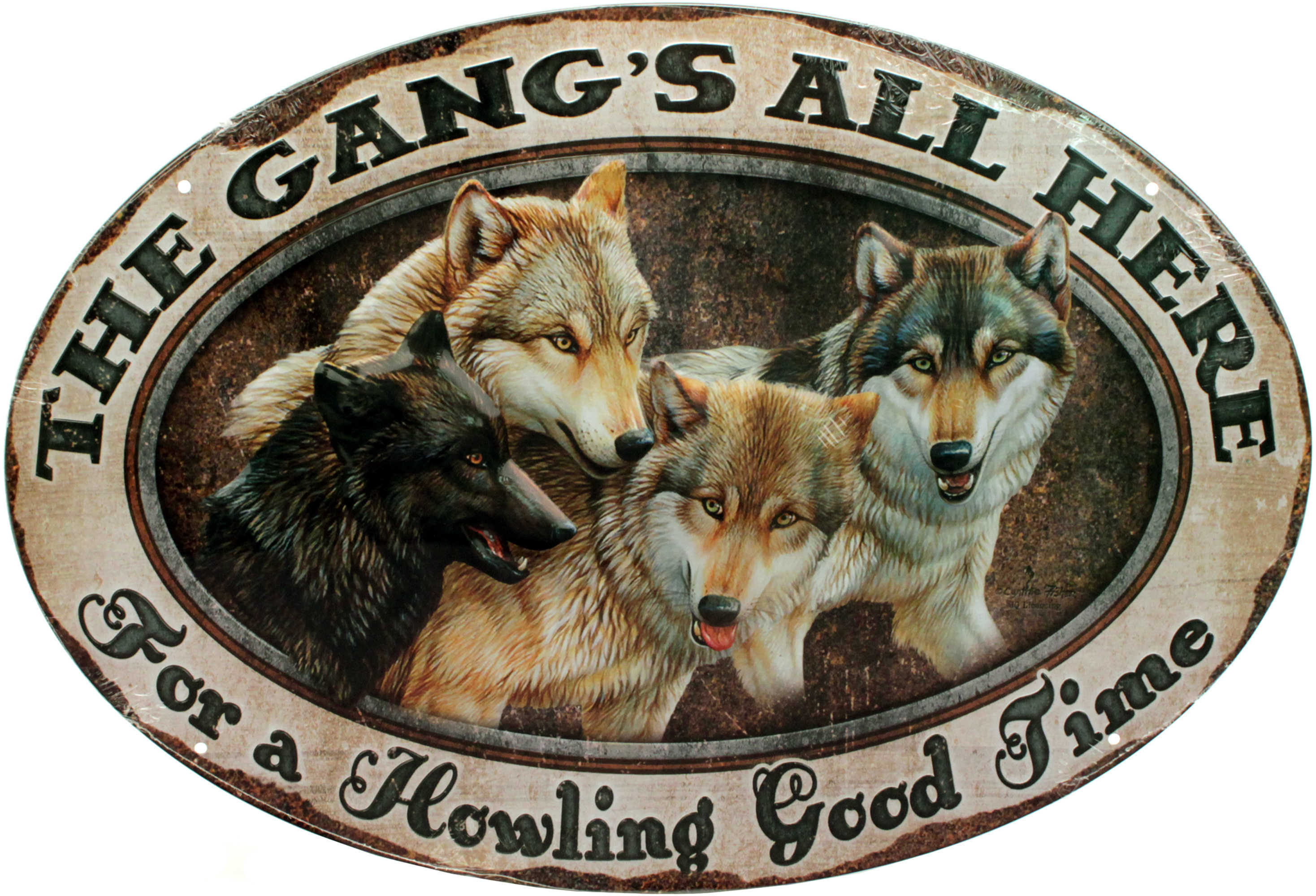 Rivers Edge Products 12" x 17" Tin Sign The Gang's All Here 1539