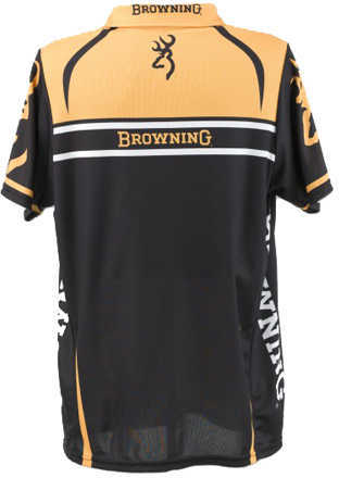 Browning Team Polo Shirt Gold/Black Small Md: 3010527301