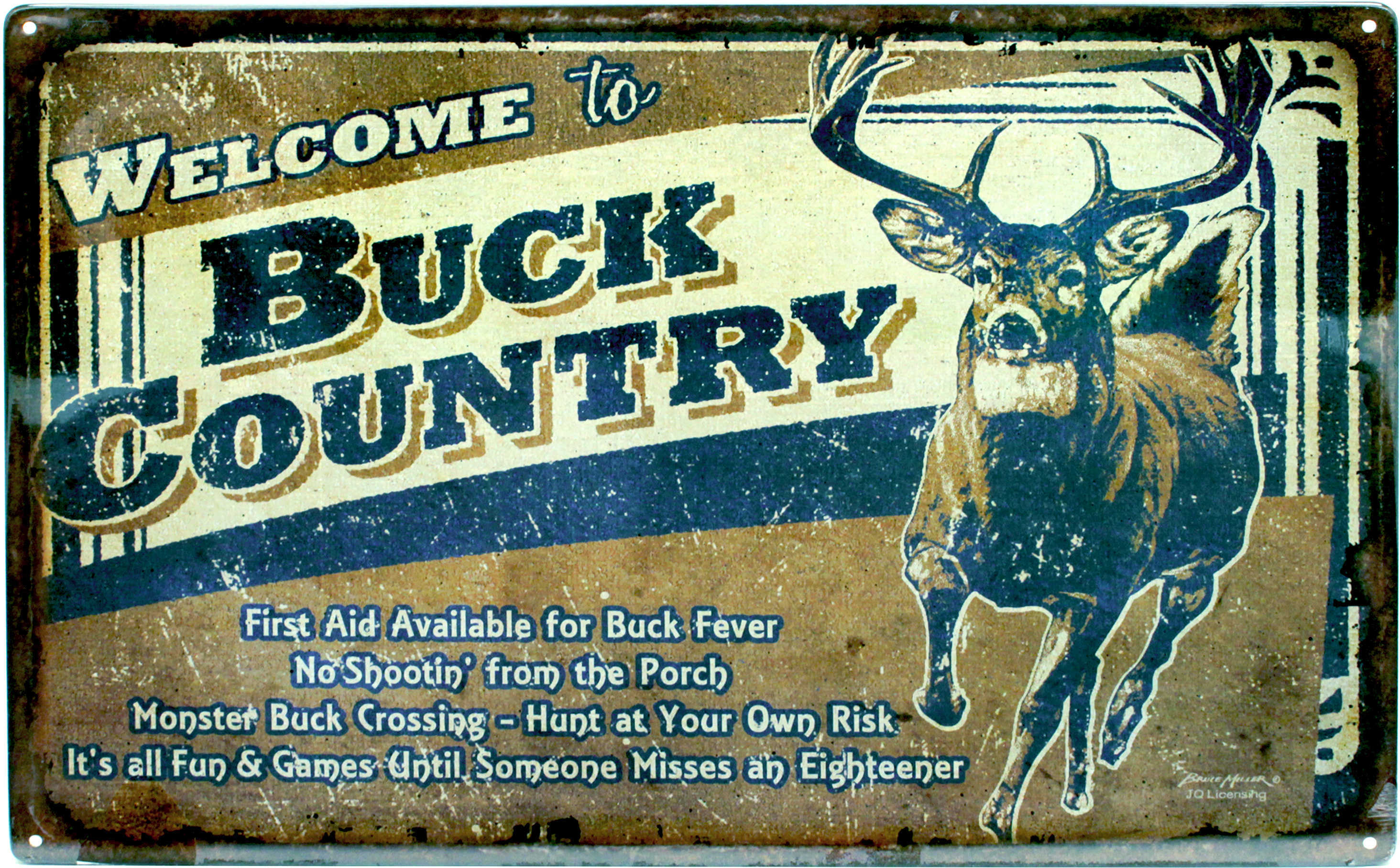 Rivers Edge Products 12" x 17" Tin Sign Buck County 1534