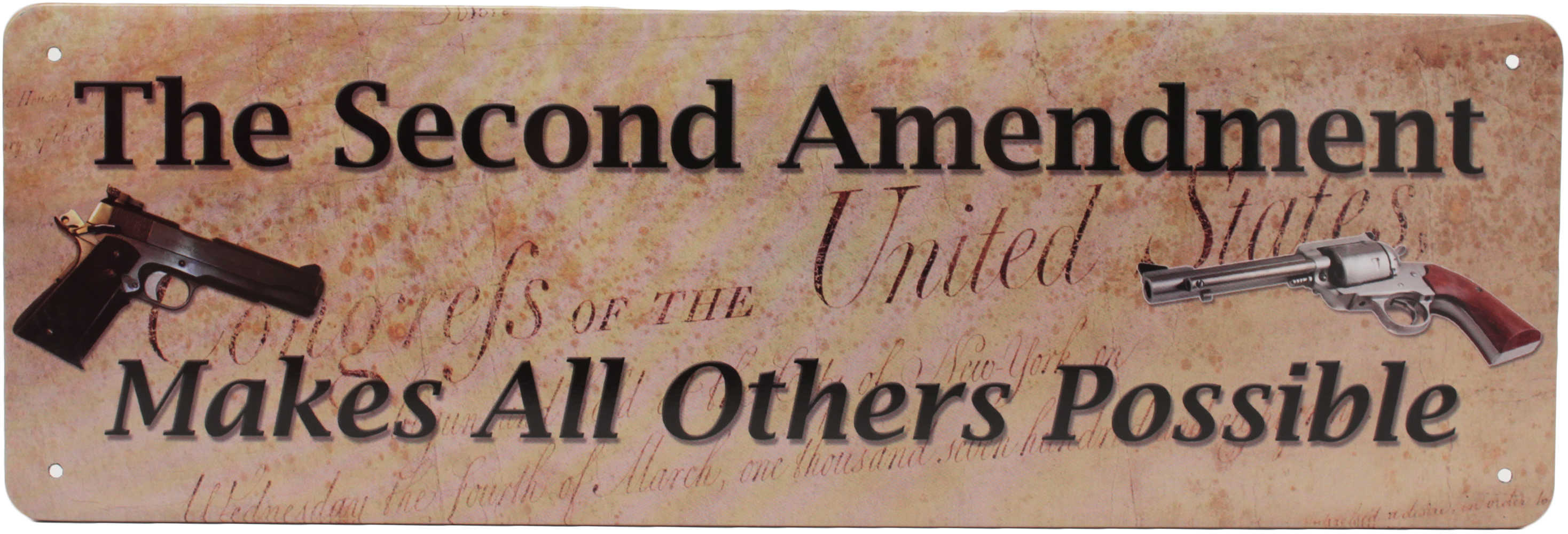 Rivers Edge Products 10.5" x 3.5" Tin Sign Second Amendment 1371