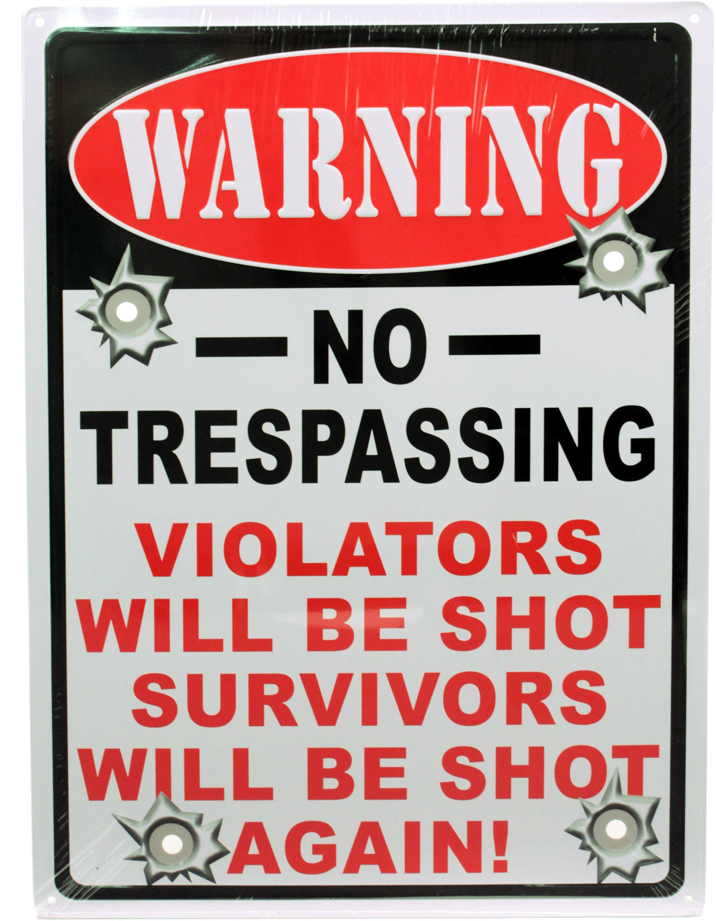 Rivers Edge Products 12" x 17" Tin Sign Warning-No Trespassing 1525