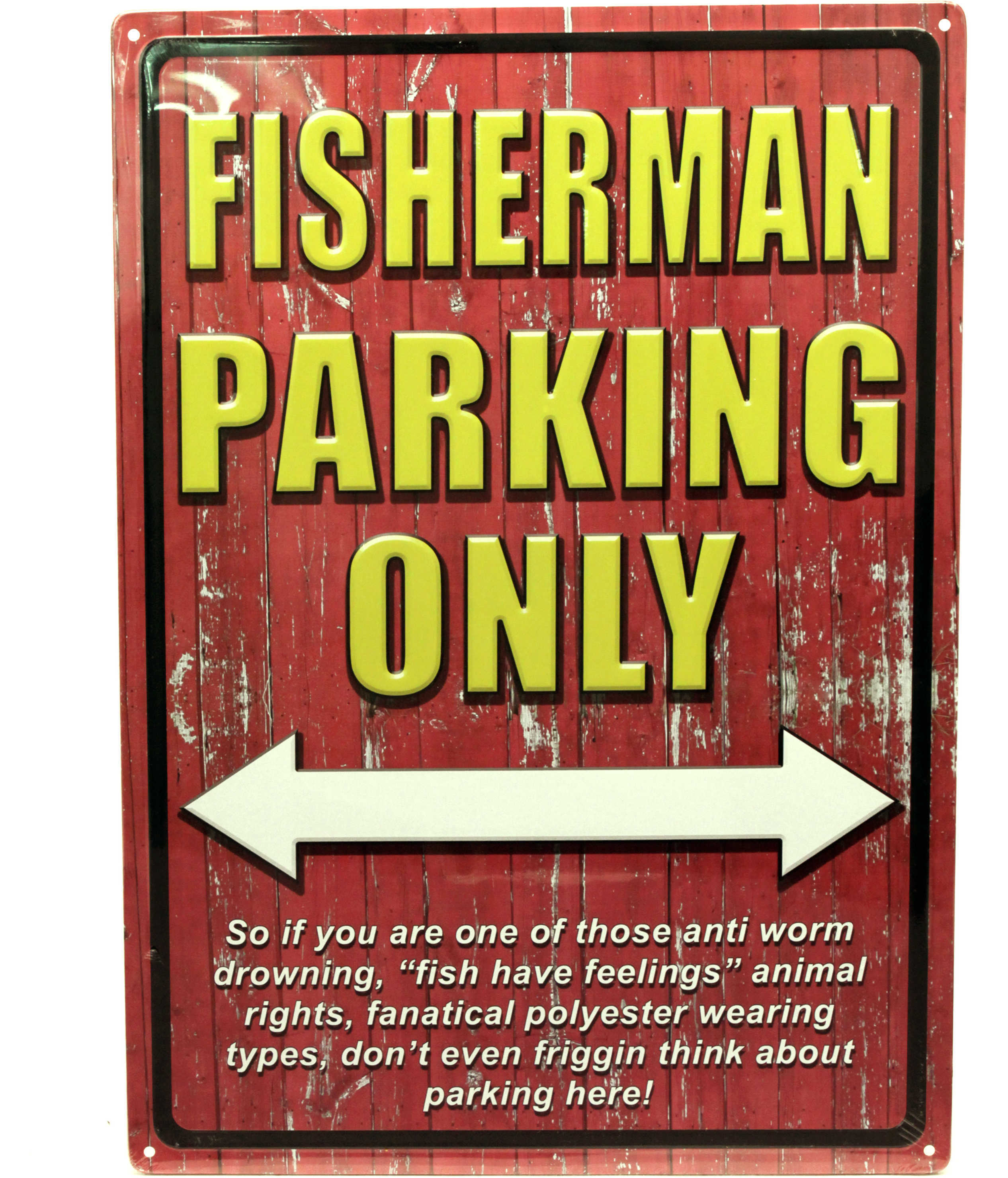 Rivers Edge Products 12" x 17" Tin Sign Fisherman Parking 1521