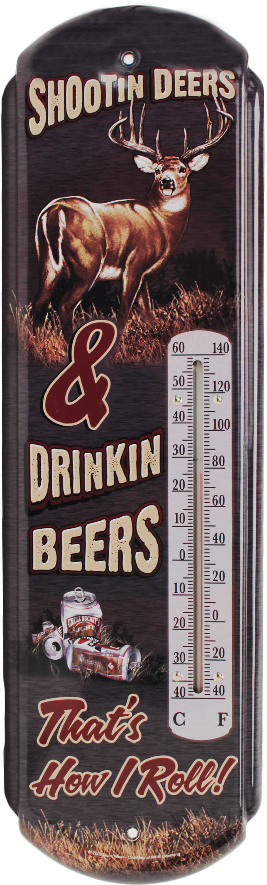 Rivers Edge ShooTin Deers Thermometer Tin Indoor/Outdoor 17x5