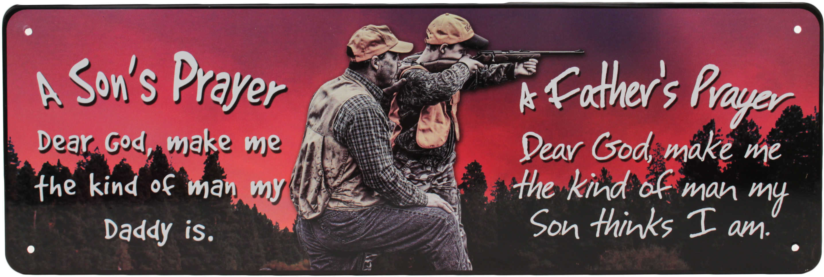 Rivers Edge Products 10.5" x 3.5" Tin Sign Father Son Prayer 1423