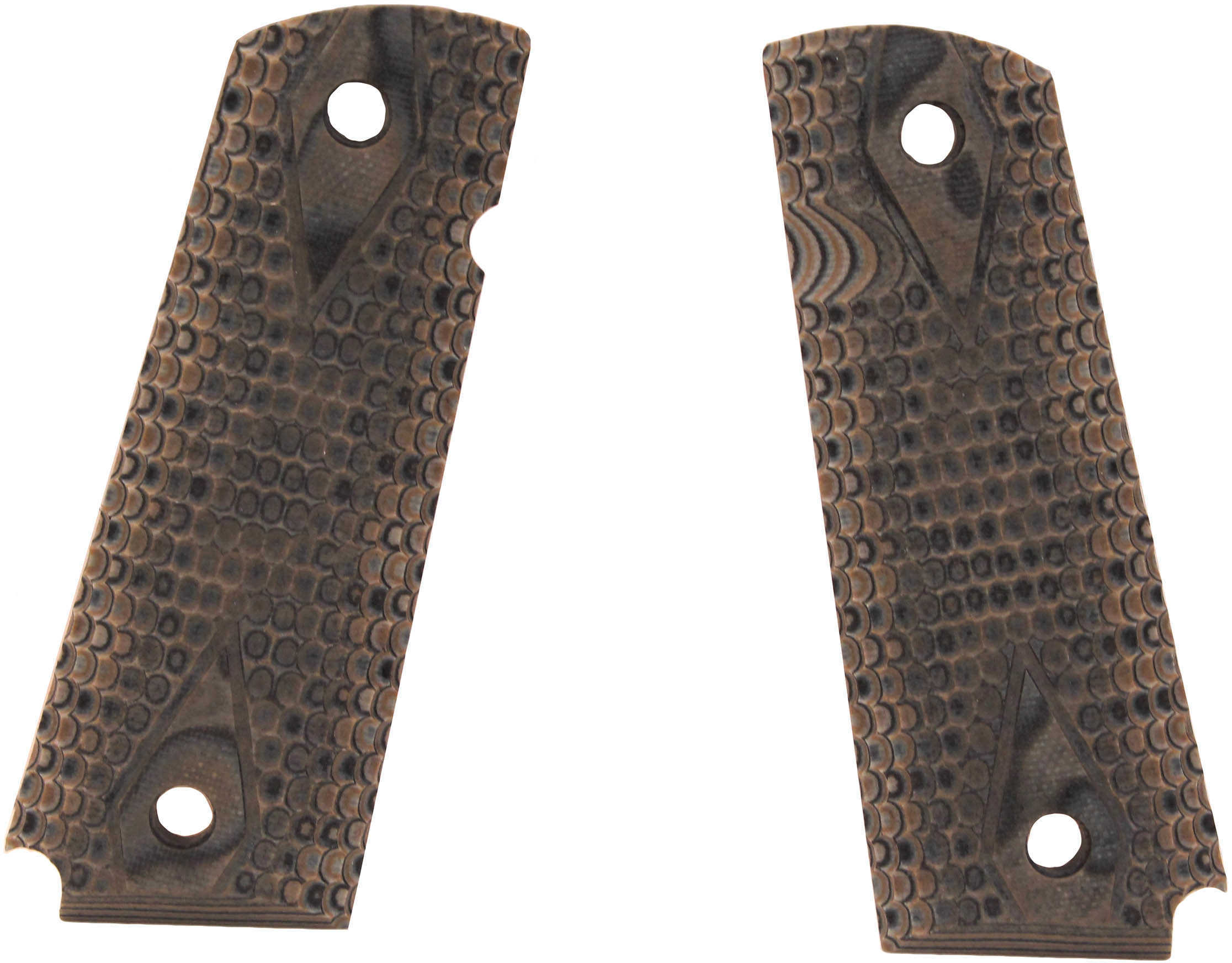 Hogue Colt & 1911 Government Grips Piranha G10 G-Mascus Brown Lava 45737