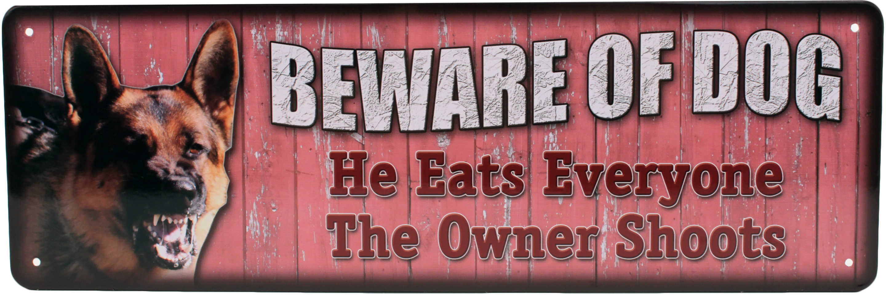 Rivers Edge Products 10.5" x 3.5" Tin Sign Beware of Dog 1417
