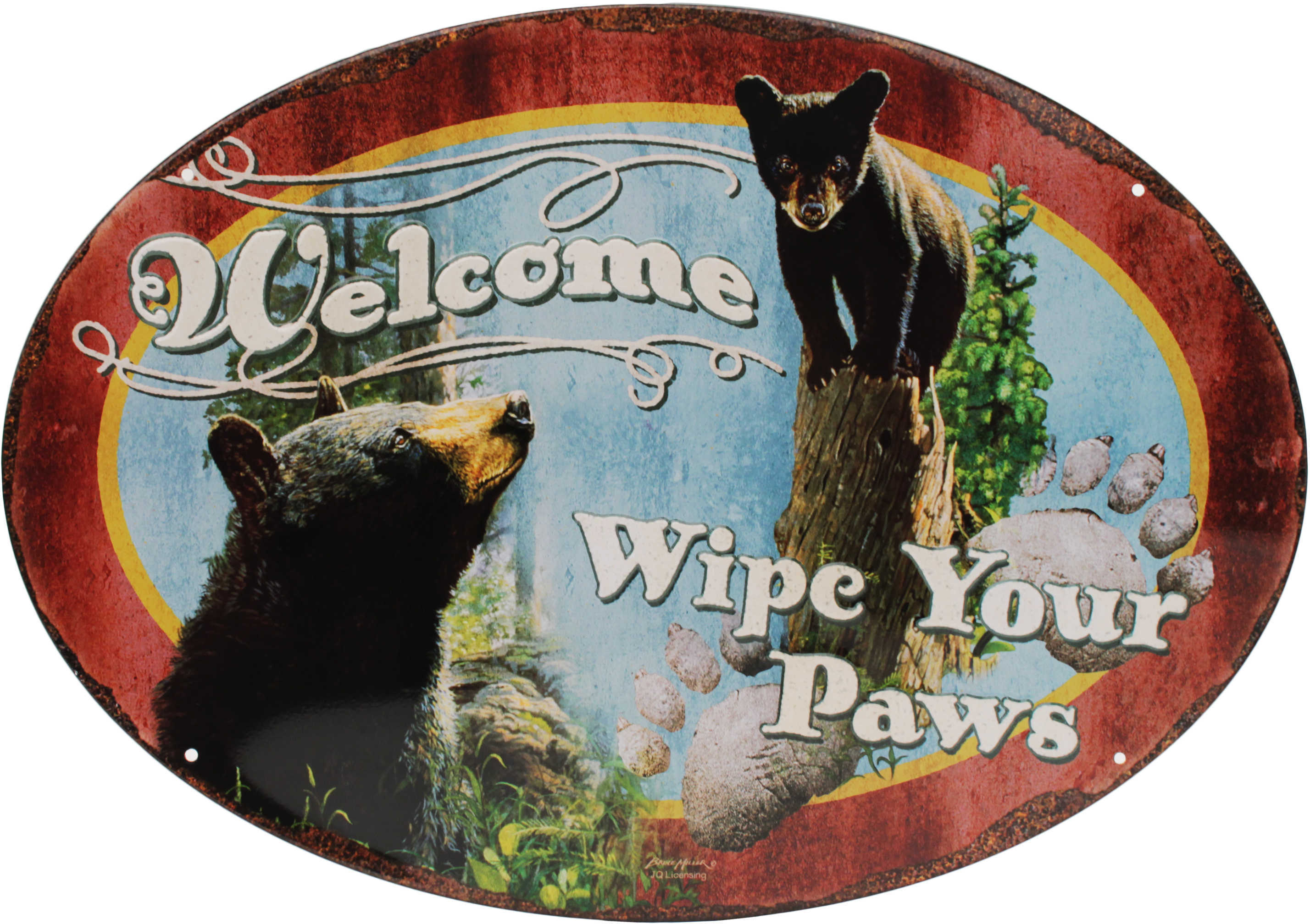 Rivers Edge Products 12" x 17" Tin Sign Wipe Yer Paws 1536