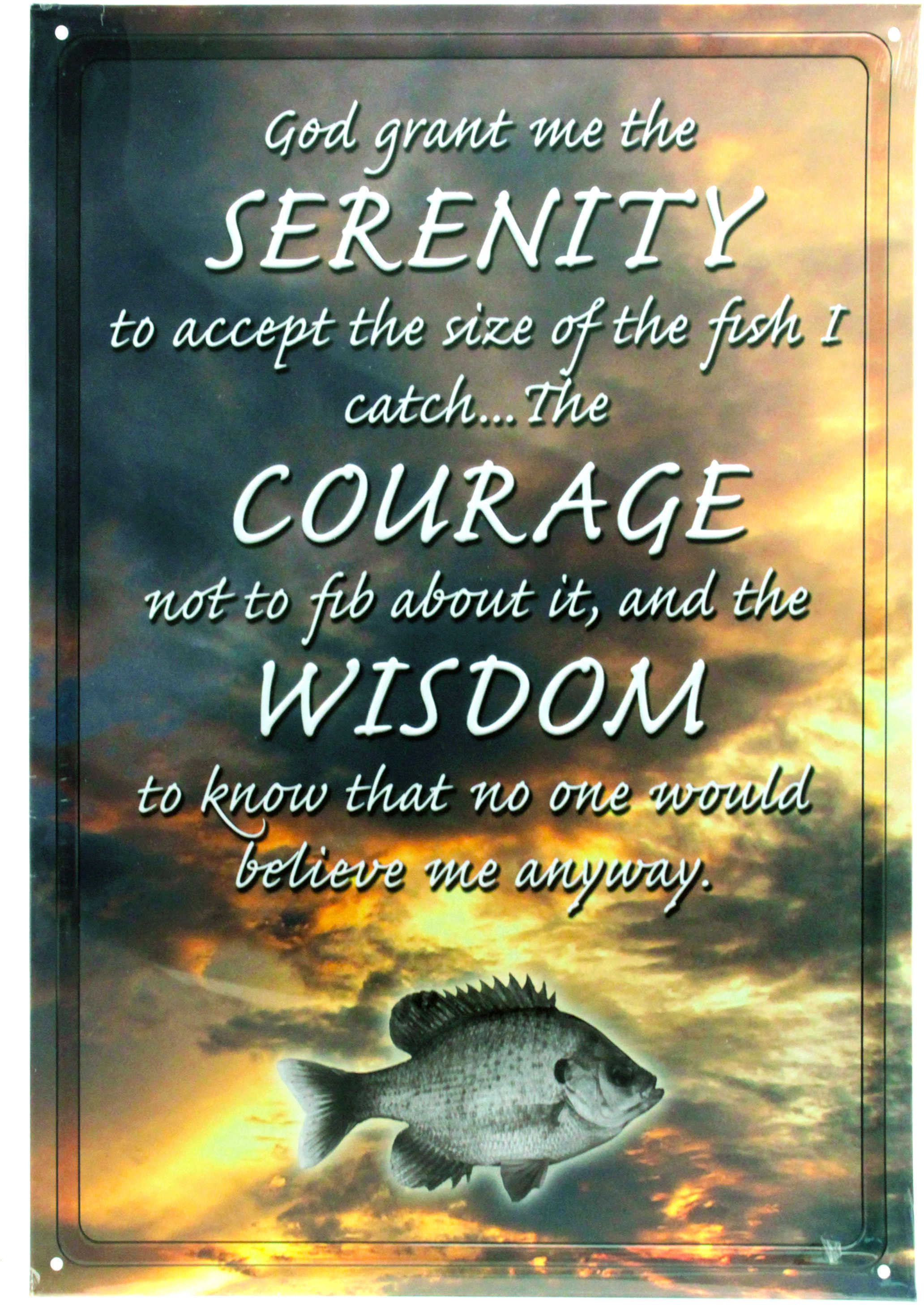 Rivers Edge Products 12" x 17" Tin Sign Serenity, Courage, Wisdom 1514