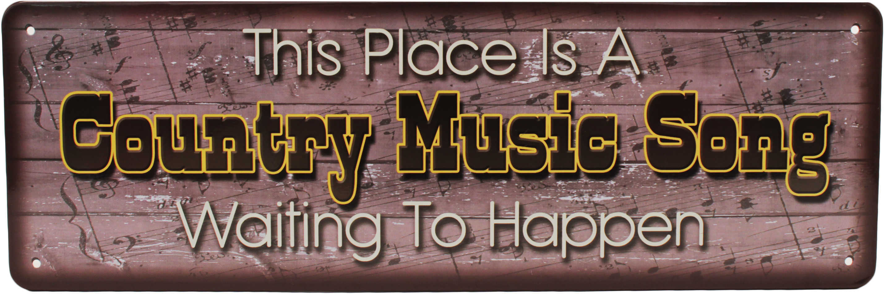 Rivers Edge Products 10.5" x 3.5" Tin Sign Country Music Song 1432