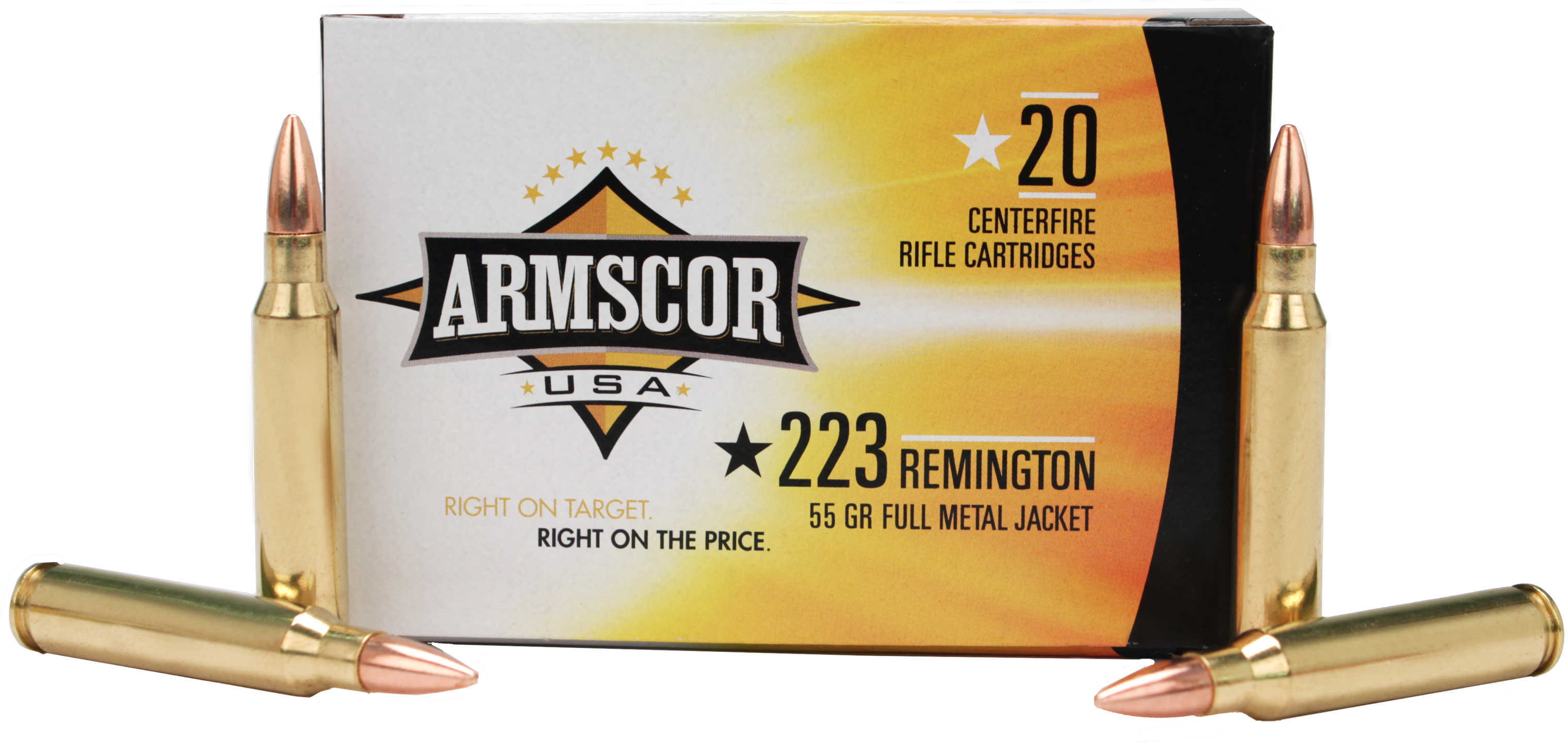 Armscor Precision Inc 223 Remington Ammuntion 55 Grains FMJ (Per 20) 50162