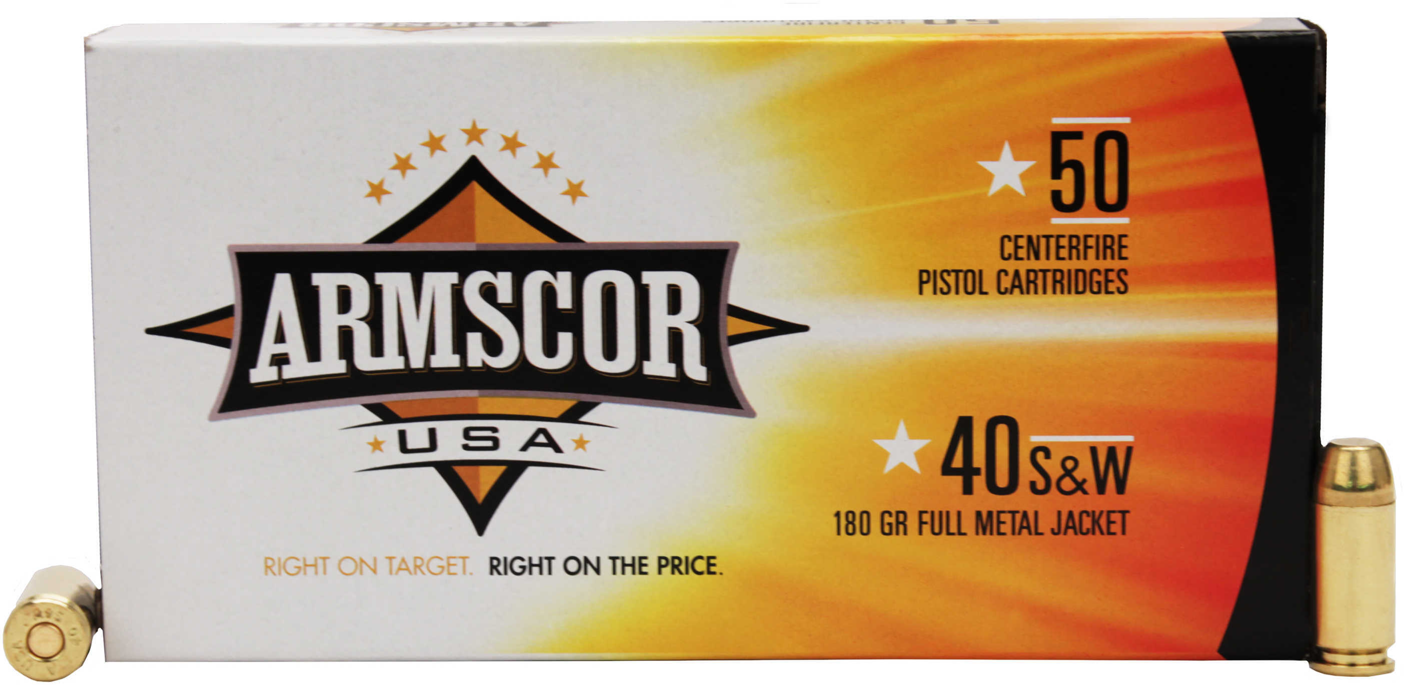 40 S&W 50 Rounds Ammunition Armscor Precision Inc 180 Grain Full Metal Jacket
