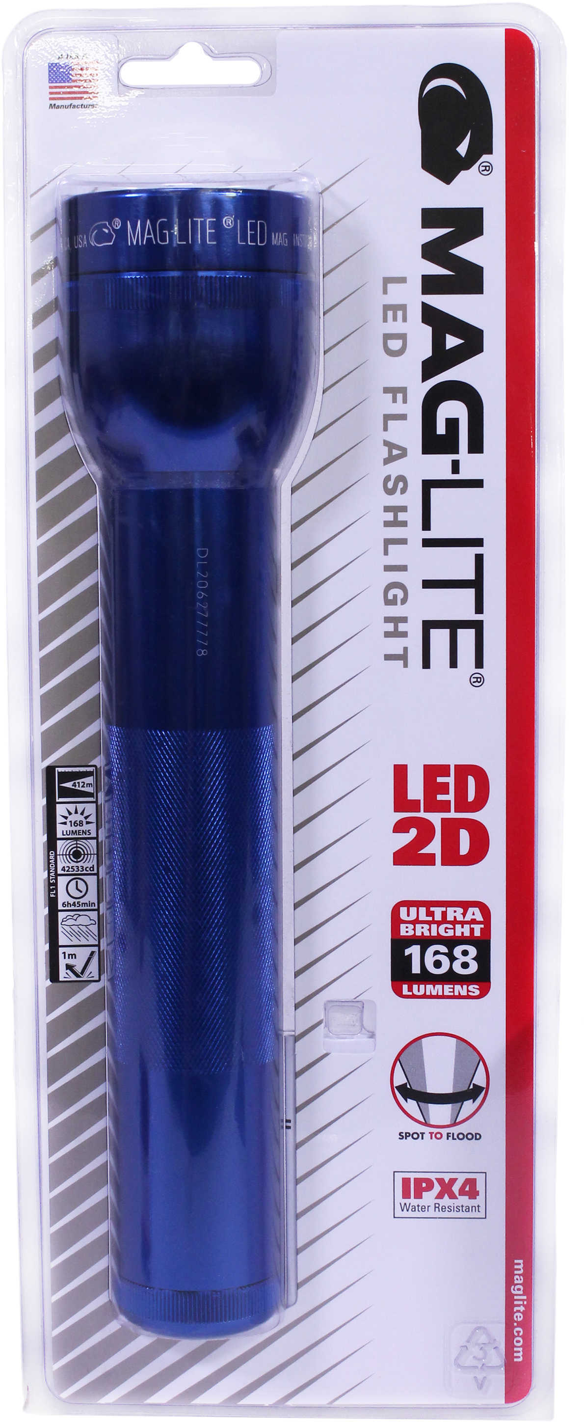 MagLite Flashlight, 2 D LED, Blue- New In Package