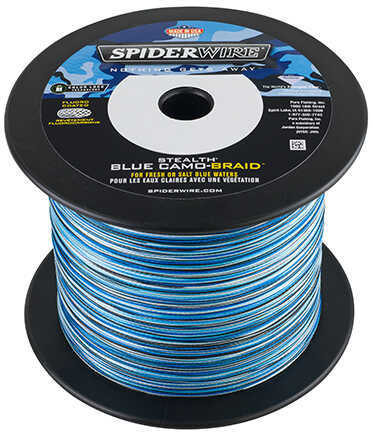 Spiderwire Stealth Braid 1500 Yards , 20 lbs Strength, 0.010" Diameter, Blue Camo Md: 1370455