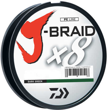 Daiwa J-Braid Braided Line, 30 lbs Tested 330 Yards /300m Filler Spool, Dark Green Md: JB8U30-300DG