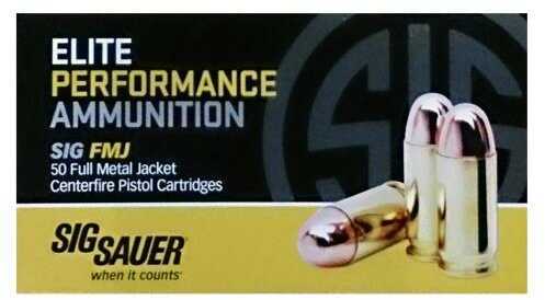 Click to see larger image. 357 Magnum 50 Rounds Ammunition Sig Sauer 125 Grain Full Metal Jacket