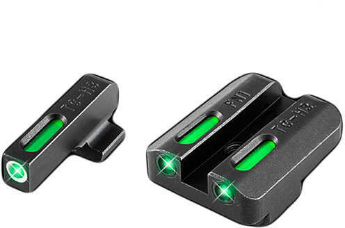 Truglo Front Rear Set Sights TFX Tritium Fiber Optic Green Steel Black FNX9 Md: TG13FN1A