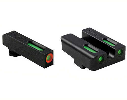 Truglo Brite-Site TFX Pro Sight Fits S&W M&P SHIELD Tritium/Fiber-Optic Day/Night 24/7 Brightness Orange Ring on