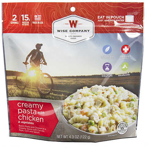 Wise Foods RW05-006 Outdoor Kit Crest Peak Creamy Pasta And Chicken Meat/Pasta 6 Per Case 2.5 Servings Camp