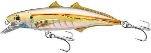 LIVETARGET Lures / Koppers Fishing and Tackle Corp Cigar Minow Jerkbait 4 1/2" Number 1/0 Hook Size 2-4 Depth Pearl/Gold Md: CMJ1
