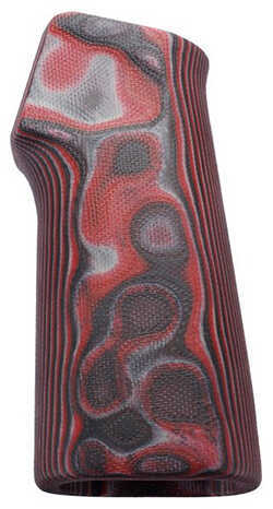 Hogue AR-15/M16 15 Degree, Vertical No Finger Groove Grip Smooth, G10 G-Mascus, Red Lava Md: 13649