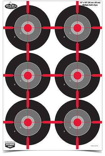 Birchwood Casey Dirty Bird Paper Targets 12" x 18", Multiple Bull's-Eye, Pack Of 100 Md: 35703