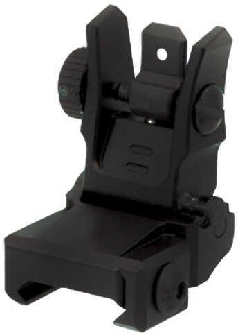 Leapers Inc. - UTG Sight Flip-Up Rear Low Profile Fits Picatinny with Dual Aiming Aperture Black Finish MNT-955