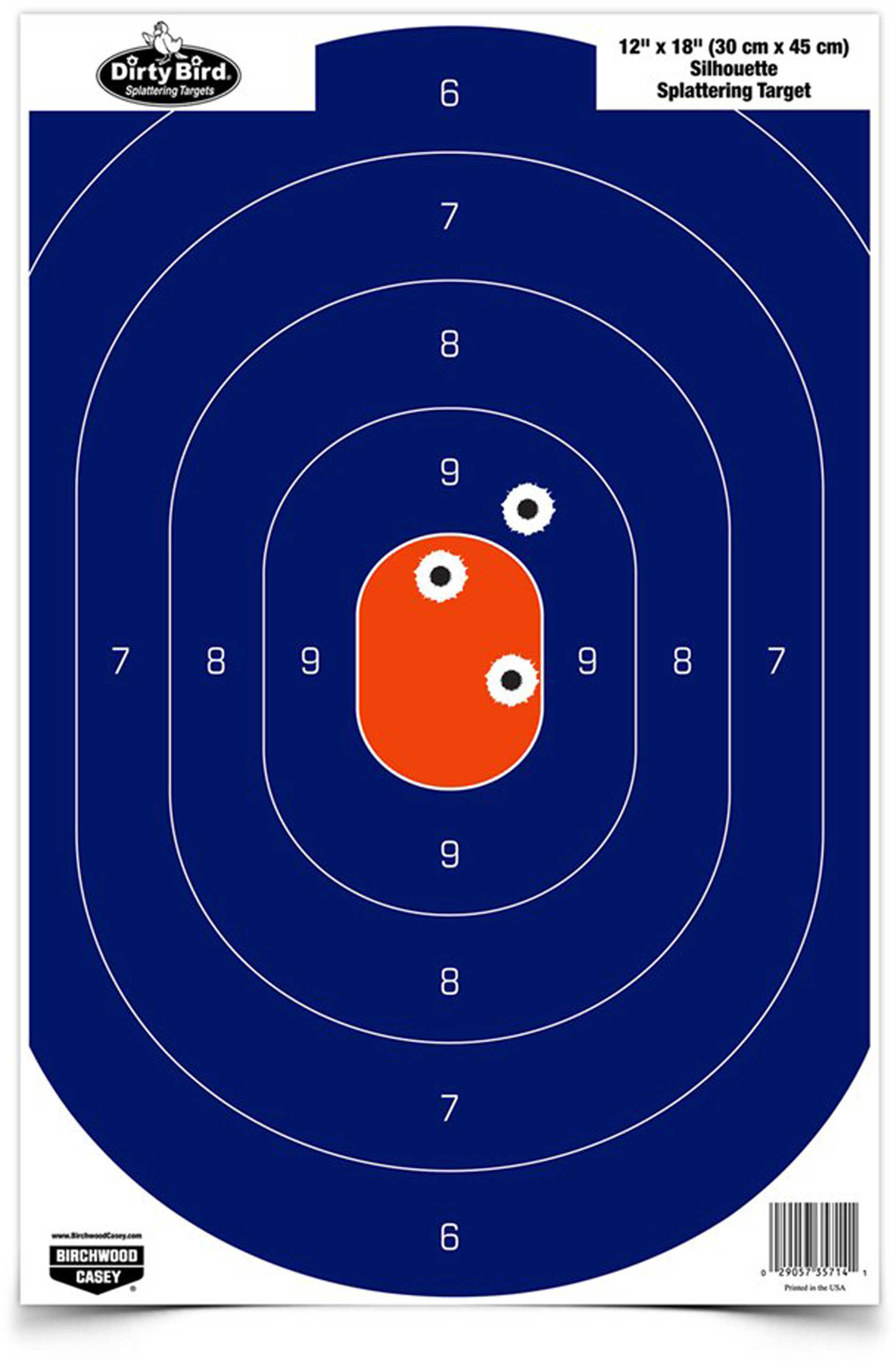 Birchwood Casey Dirty Bird Silhouette Target - 12"x18" Blue/Orange 50 Pack